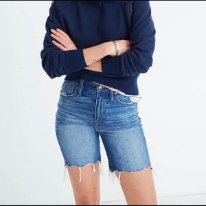 NWT Madewell High Rise Mid Length Denim Shorts